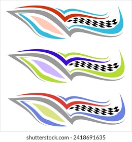 Vehicle Graphics, Stripe : Vinyl Ready Design, Vehicle Warp Design Template Vector Art Illustration