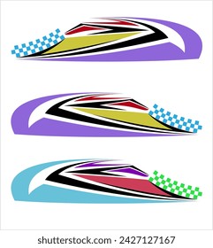 Vehicle Graphics, Stripe : Vinyl Ready Design, Vehicle Warp Design Template Vector Art Illustration