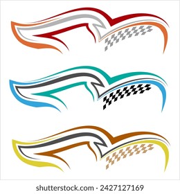 Vehicle Graphics, Stripe : Vinyl Ready Design, Vehicle Warp Design Template Vector Art Illustration