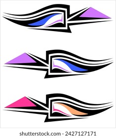 Vehicle Graphics, Stripe : Vinyl Ready Design, Vehicle Warp Design Template Vector Art Illustration