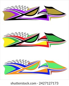 Vehicle Graphics, Stripe : Vinyl Ready Design, Vehicle Warp Design Template Vector Art Illustration