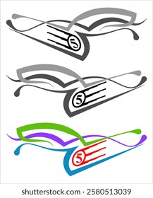 Vehicle Graphics, Stripe : Vinyl Ready Design Vector Art Illustration