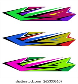 Elementos Gráficos Do Veículo, Stripe: Design Pronto Para Vinil, Modelo De Design De Deformação Do Veículo Ilustração De Arte Vetorial