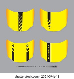 Vehicle graphics stripes kits for car hood. Graphic abstract stripe racing designs vector