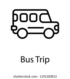 A vehicle having four wheel and windows depicting minibus 