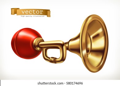 Vehicle horn 3d vector icon