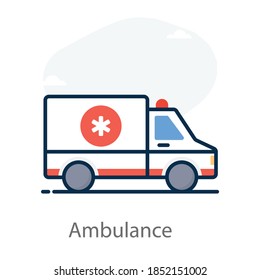 A vehicle for hospital emergency, ambulance icon design 