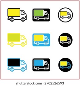vehicle icon, vehicle icon design vector, delivery vehicle icons set vector