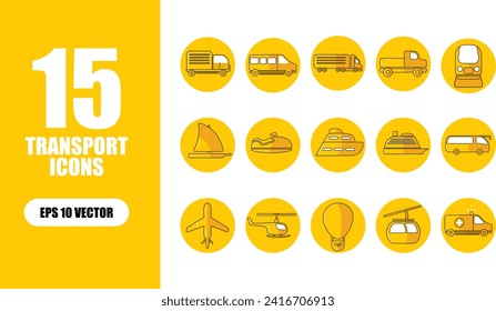 Vehicle Icon Illustration Collection Set