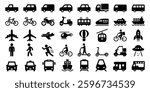 Vehicle icon set, simple vector illustration