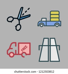 vehicle icon set. vector set about car, guide, highway and truck icons set.