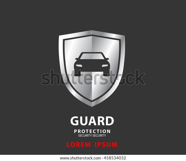 vehicle icon shield, auto car guard\
insurance luxury logo vector\
illustration