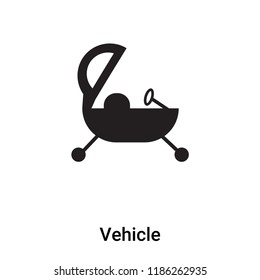 Vehicle icon vector isolated on white background, logo concept of Vehicle sign on transparent background, filled black symbol