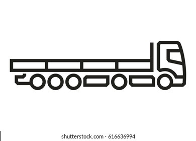 Vehicle Icons: European Truck Semitrailer (3). Vector.
