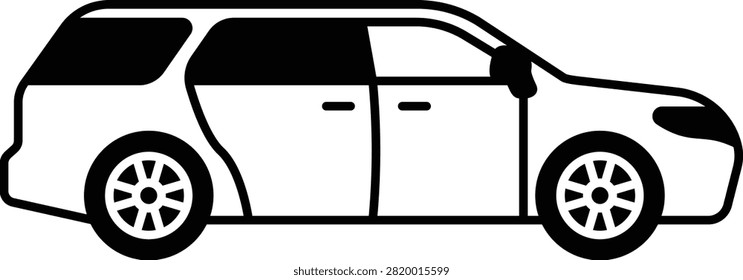 Vehicle icons representing microcar, Kei van, muscle car, coupe car, and luxury cars for automotive, transportation, mobility, and travel applications.