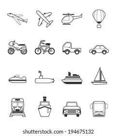 Vehicle Icons Set Stock Vector (Royalty Free) 194675132 | Shutterstock