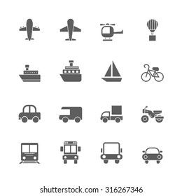 vehicle icons set