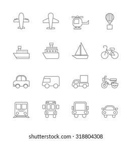 vehicle icons set