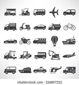 vehicle icons set, car icons