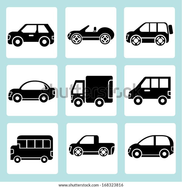vehicle icons set, car\
set