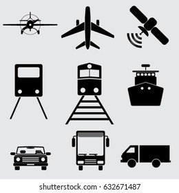 Vehicle icons set vector illustration