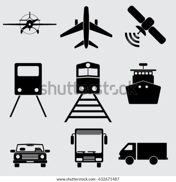 Vehicle icons set vector\
illustration