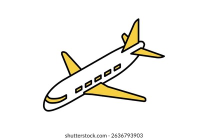 Vehicle icons, simple and cute isometric line drawing icons of airplanes, Vector Illustration