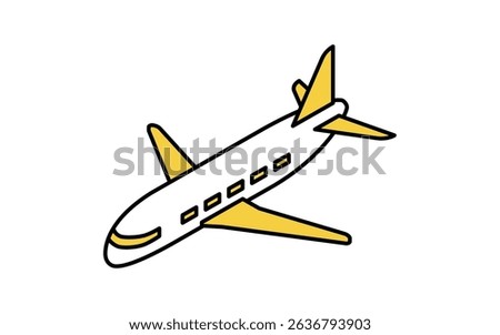 Vehicle icons, simple and cute isometric line drawing icons of airplanes, Vector Illustration
