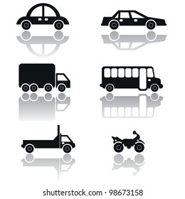 vehicle icons for travel, transportation and others icons