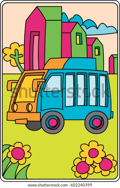 Vehicle Illustration For Children. Outline\
Illustration for Kids.Car\
Illustration