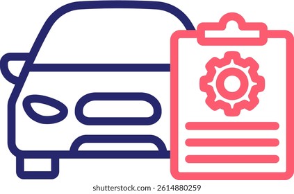 Vehicle Inspection Icon Color Vector Illustration