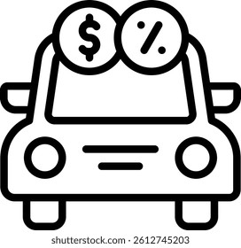 Vehicle Installments Icon Outline Vector Illustration