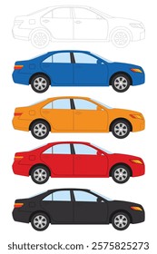 Vehicle insurance illustration set. Characters buying car, bicycle and motorbike insurance policy with full coverage and protection.