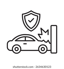 Vehicle insurance :Vector Icon which can easily modify or edit

