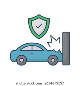 Vehicle insurance :Vector Icon which can easily modify or edit

