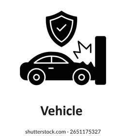 Seguro de vehículo :Icono de Vector que puede modificarse o editarse fácilmente
