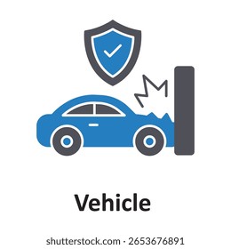 Vehicle insurance :Vector Icon which can easily modify or edit

