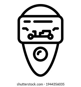 Symbol für Fahrzeughalterung. Umrissene, kabellose Vektorsymbol für Webdesign einzeln auf weißem Hintergrund