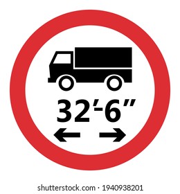 Vehicle length restriction sign icon.Vector. ESP10
