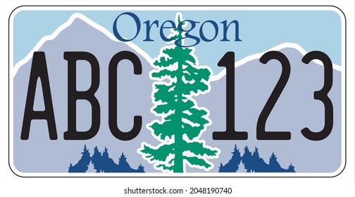 vehicle licence plates marking in oergon in United States of America