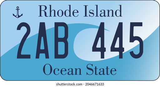vehicle licence plates marking in Rhode Island in United States of America
