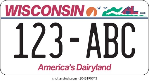 vehicle licence plates marking in Wisconsin in United States of America