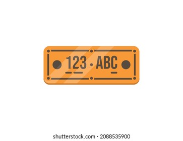 Vehicle license plate. Simple flat illustration.