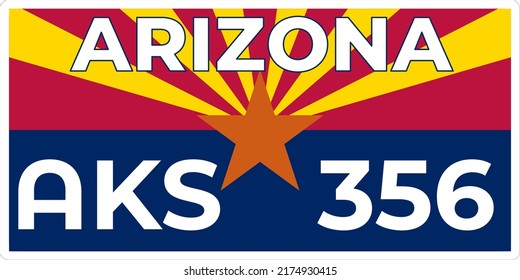 Vehicle license plates marking in Arizona in United States of America, Car plates.Vehicle license numbers of different American states.Vintage print for tee shirt graphics,sticker and poster design