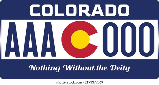 Vehicle license plates marking in Colorado in United States of America, Car plates.Vehicle license numbers of different American states.Vintage print for tee shirt graphics,sticker and poster