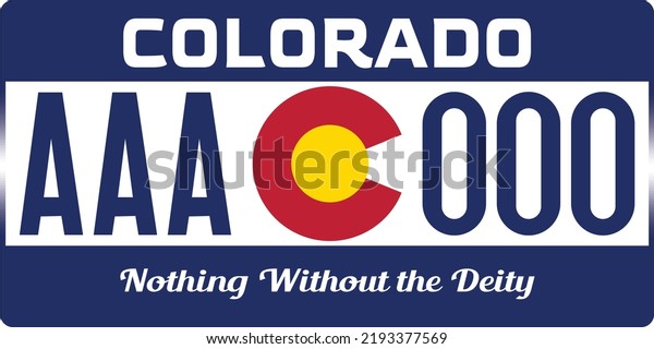 Vehicle\
license plates marking in Colorado in United States of America, Car\
plates.Vehicle license numbers of different American states.Vintage\
print for tee shirt graphics,sticker and\
poster