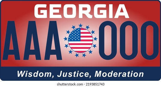 Vehicle license plates marking in Georgia in United States of America, Car plates. Vehicle license numbers of different American states. Vintage print for tee shirt graphics,sticker and poster