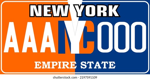 Vehicle license plates marking in New York in United States of America, Car plates. Vehicle license numbers of different American states. Vintage print for tee shirt graphics,sticker and poster