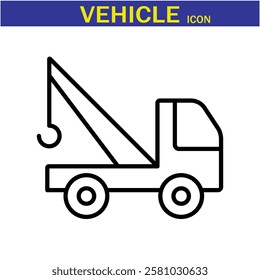 Vehicle Line Editable Icon. Vector illustration in modern thin line style of transport icons types: taxi, train, helicopter, bus, ship, plane, tram and more.EPS 10.