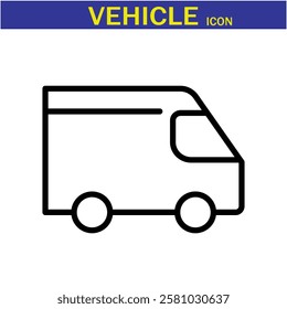 Vehicle Line Editable Icon. Vector illustration in modern thin line style of transport icons types: taxi, train, helicopter, bus, ship, plane, tram and more.EPS 10.